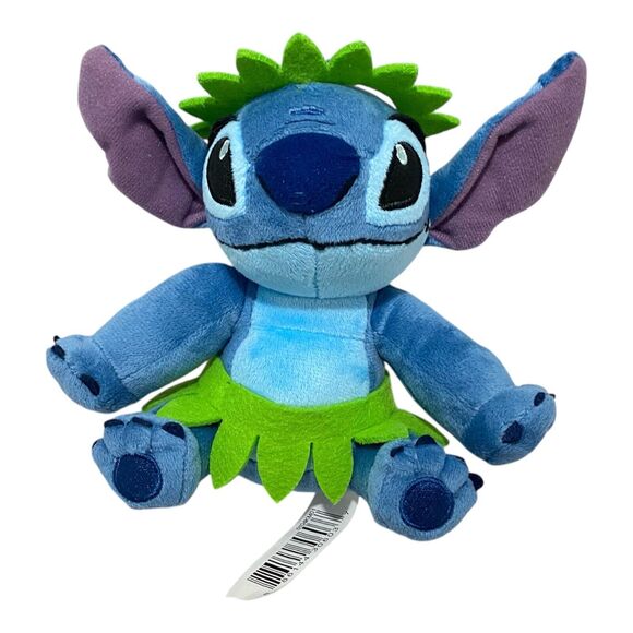 Disney Lilo & Stich Hawaiian Luau Stitch Blue Alien  Stuffed Plush New 6 Inch - Picture 1 of 5